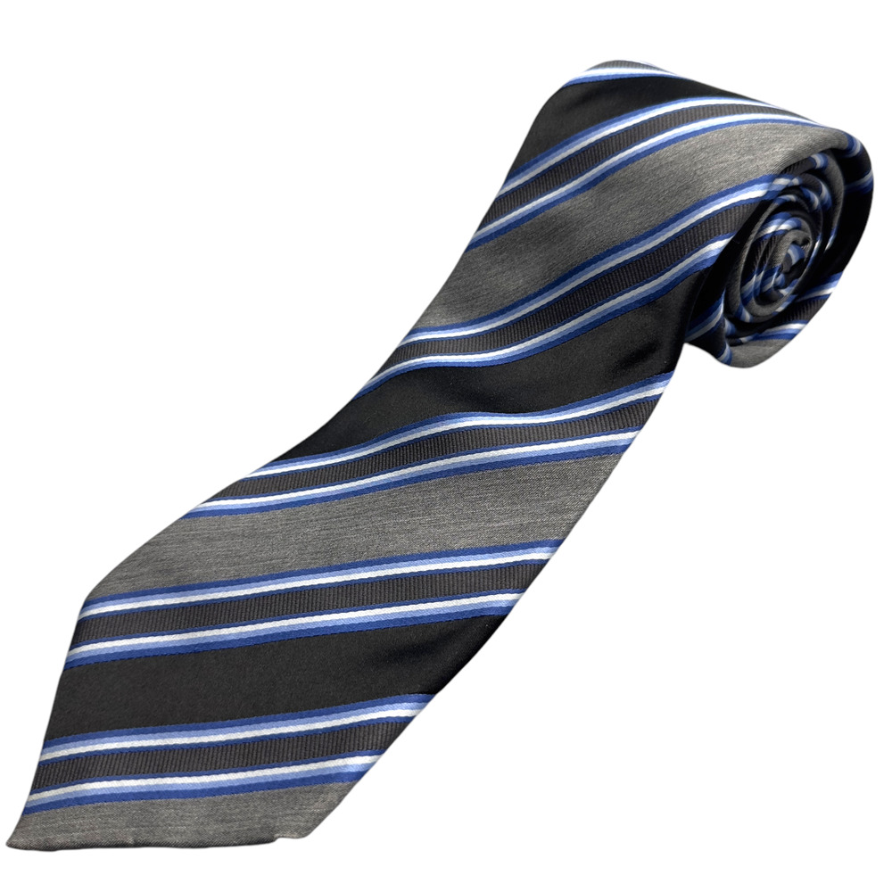 Ascot 100%‎ Silk Dress Tie Made in Italy Bold Abstract Stripe Pattern 60" 3.75"